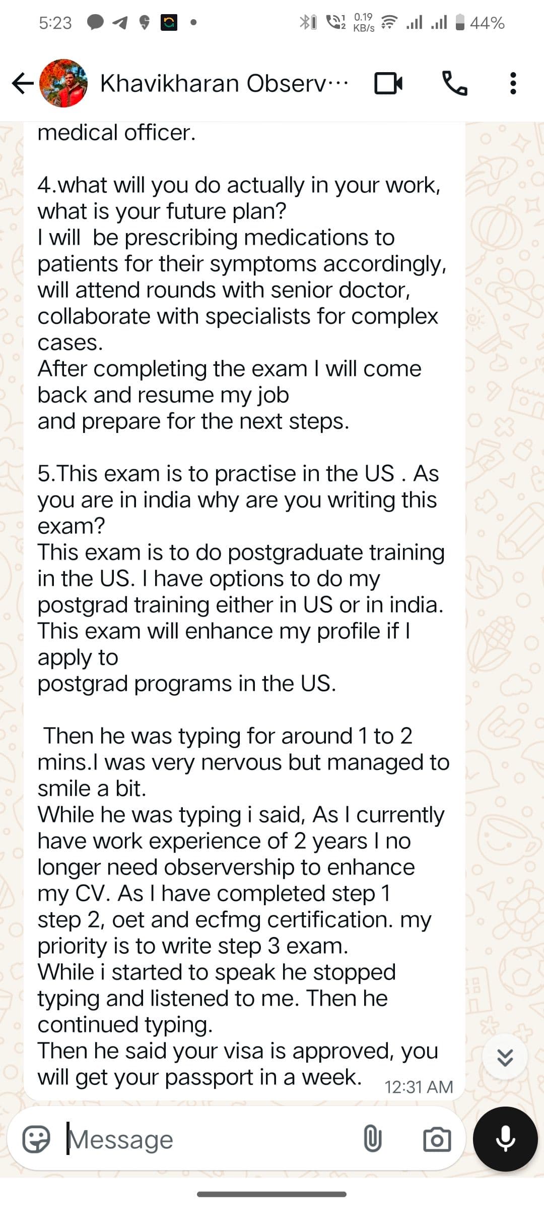 Interview experience from Khavikharan for B1/B2 visa
