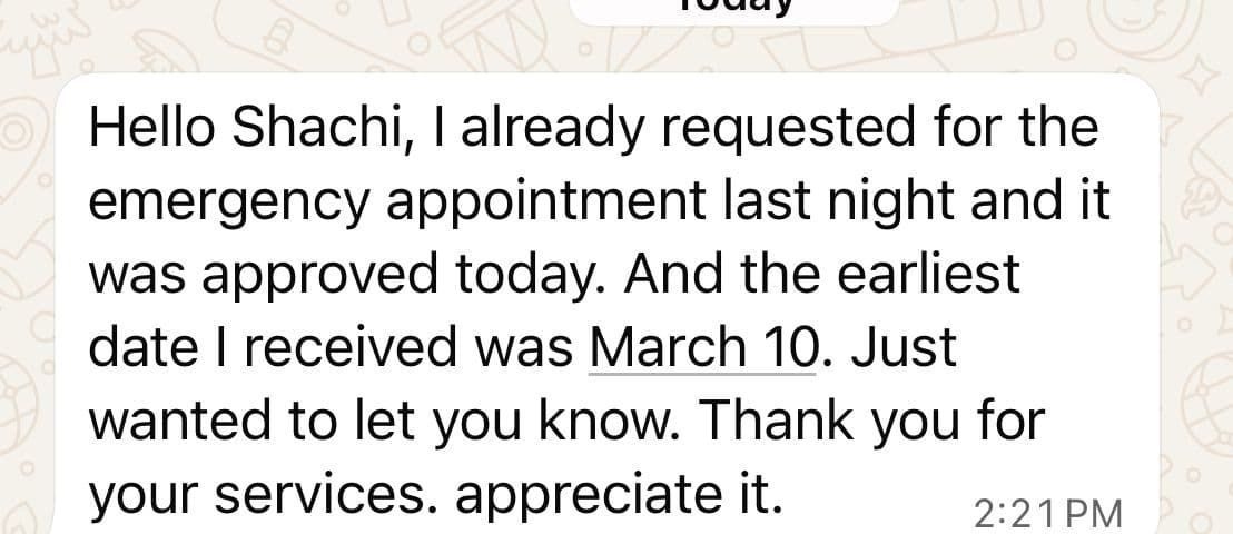 Client review from Anonymous Client for Other visa